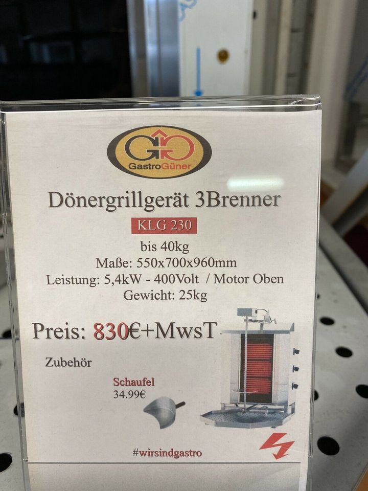 Dönergerät / Dönergrill / Gyrosgrill 3 Brenner Elektro in Oberhausen