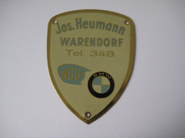 Neu Plakette Blechschild Schild Emaille BMW NSU Oldtimer Motorrad in Löhne