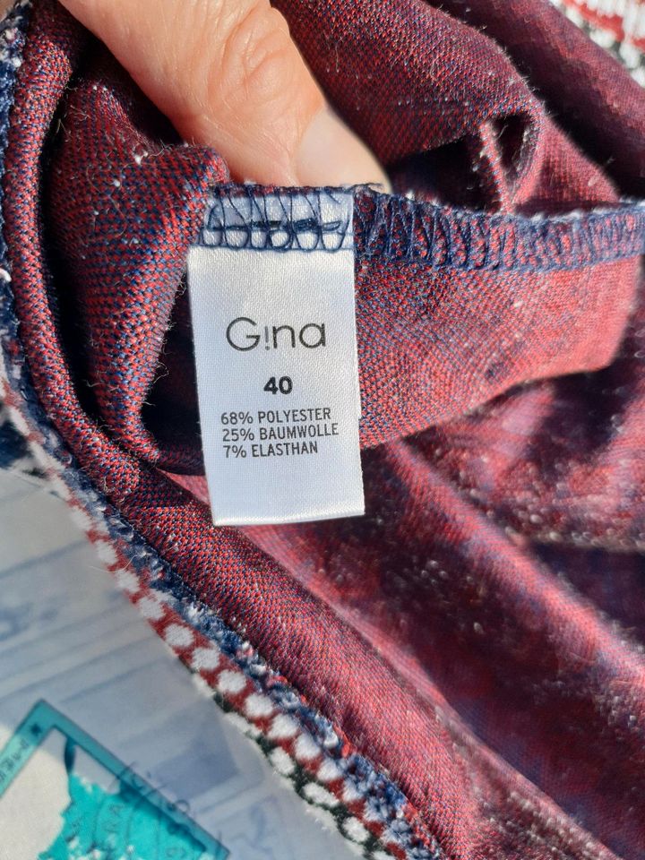 Buntes langärmeliges Shirt, dünn, Gr. 40, Gina, unbeschädigt in Preußisch Oldendorf