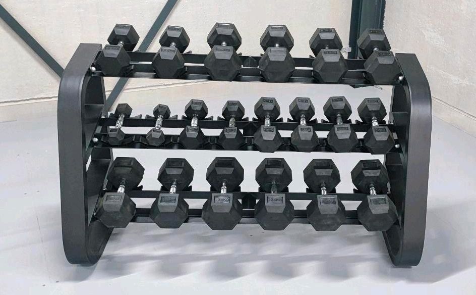 Hexagon Kürzhanteln [2,5KG-25KG] - Dumbbells - Mit Hantelablage! in Selfkant