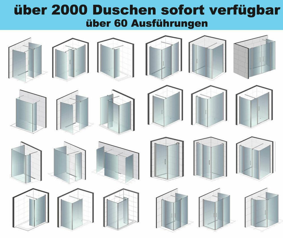 HÜPPE Nischentür Schiebetür 120 cm ABVERKAUF - UVP 2.429,-€* Nischenabtrennung Glasdusche Nische Duschkabine Gleittür mit SOFT-CLOSErechts in Bad Essen