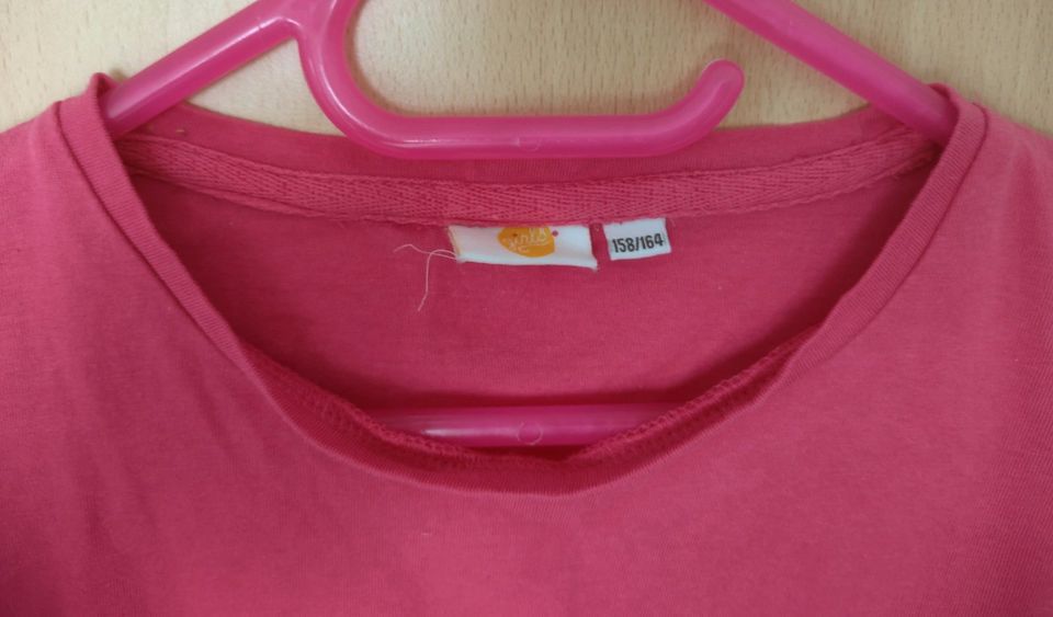 Schöner pinker Mädchen Pullover Shirt in Gr. 158 164 mit Glitzer in Espelkamp
