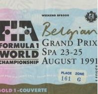 Suche Ticket Eintrittskarte 1991 Belgien Grand Prix Formel 1 Niedersachsen - Hagen am Teutoburger Wald Vorschau