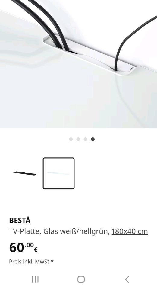 Ikea Besta TV Bank weiß/ grau Kallviken Schubladen/ Glasplatte in Bünde