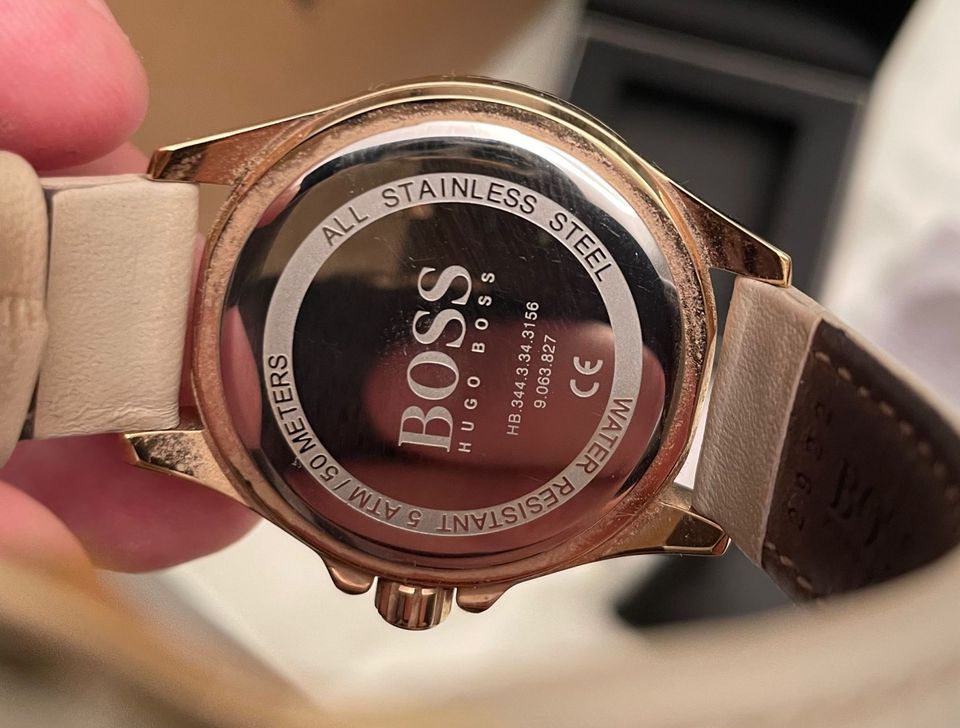 Hugo Boss Uhr, Armbanduhr, Leder grau, Full Set in Speyer