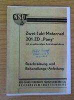 NSU Zwei-Takt Motorrad 201 ZD Pony Behandlungsanleitung Anleitung Hessen - Gersfeld Vorschau