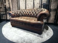 Vintage 2 Sitzer Chesterfield Ledersofa 170cm Düsseldorf - Pempelfort Vorschau