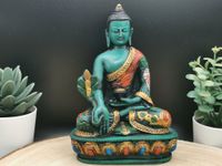 Medizin Buddha aus Resin | Handbemalt, ca. 13cm, Gießharz Frankfurt am Main - Sachsenhausen Vorschau