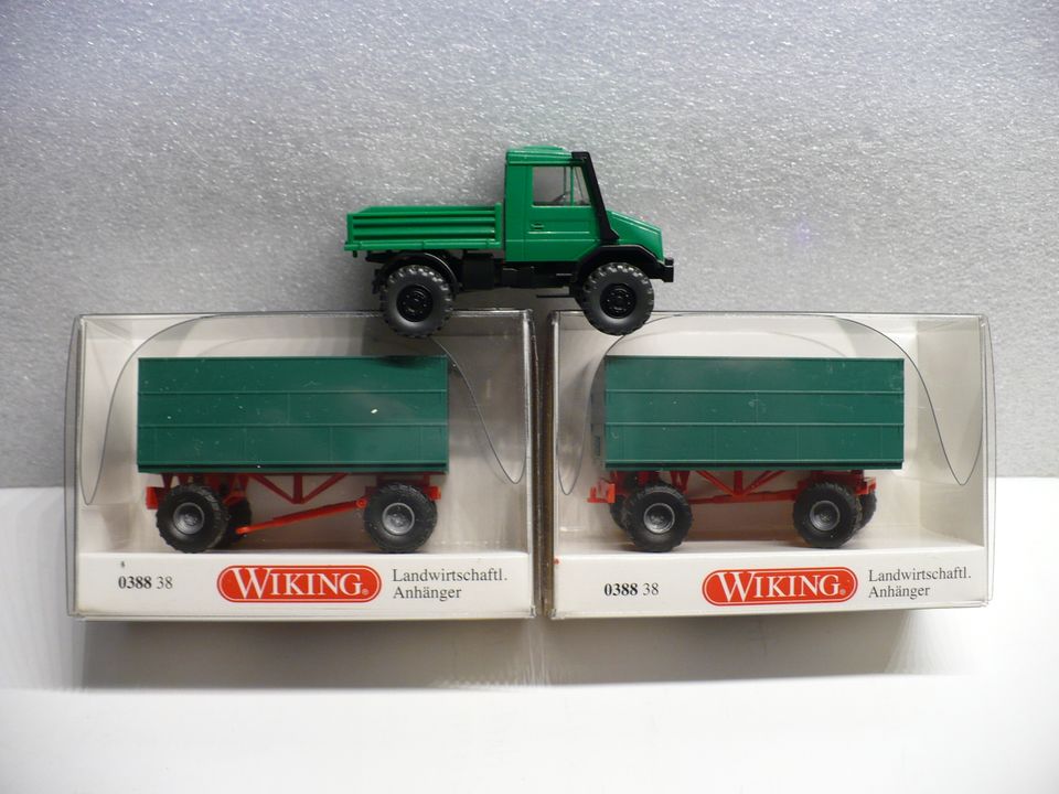 Wiking Unimog U140 mit 2 Landwirtschaftl. Anhänger 1:87 in Niederaula