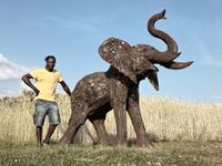 Elefant aus Recycling Metall, Metallskulptur "Young Elefant" Nordrhein-Westfalen - Witten Vorschau