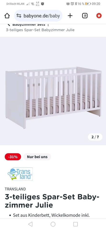 Kinderbett Babybett von BabyOne "Jolie" mit Matratze NEU in Bottrop