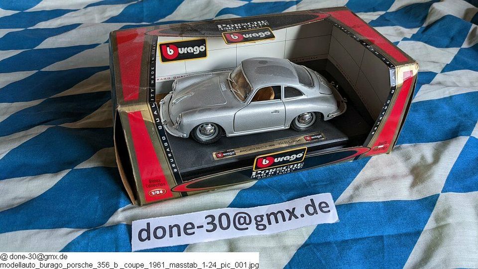 Porsche 356 B silber Modell 1:24 burago Cod. 15021  incl Versand in Senden