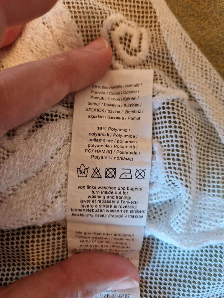 Heine, Netz Shirt, Stickerei Perlen, Blumen, Frühling, weiß in Voerde (Niederrhein)