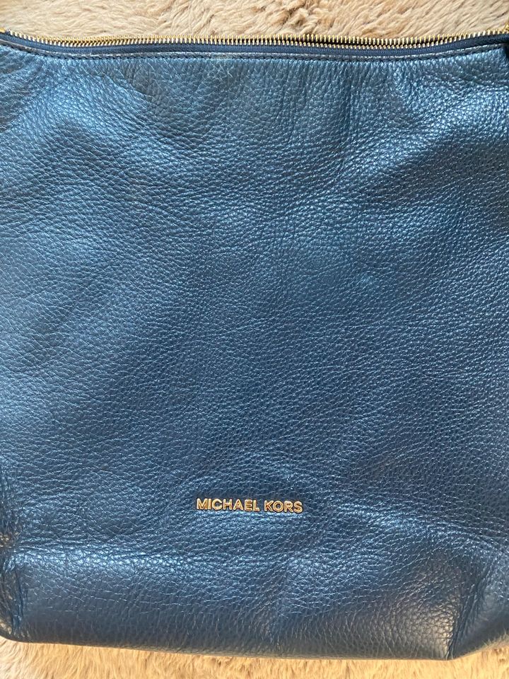 Tolle Michael Kors Tasche Umhängetasche Crossbody Gold blau in Bad Pyrmont