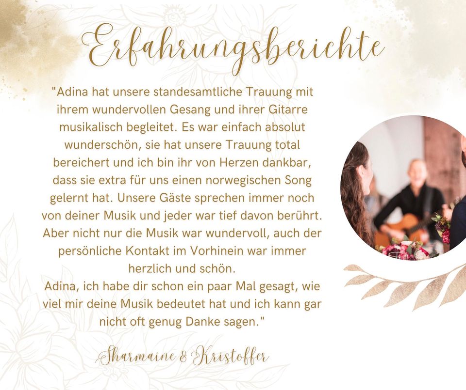 Hochzeitssängerin mit Gitarre |Sängerin Taufe Hochzeit Geburtstag in Karlsruhe
