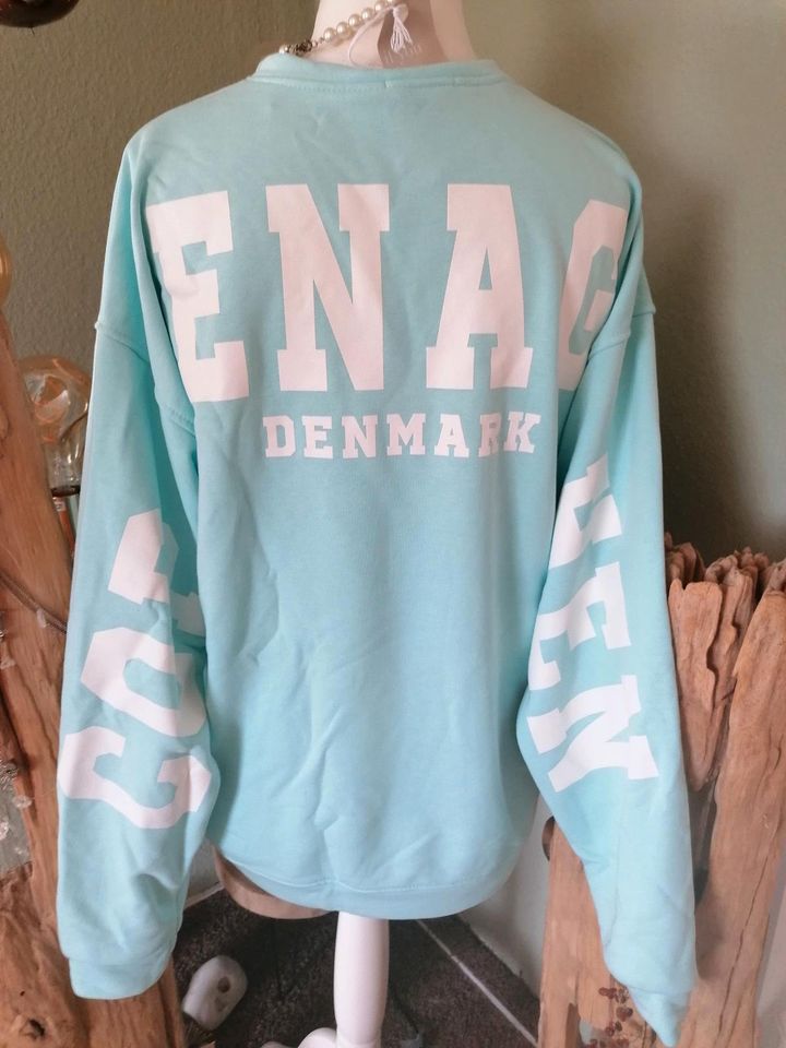 Sweatshirt Copenhagen Denmark Oversize türkis Onesize 38 40 42 44 in Weißenfels