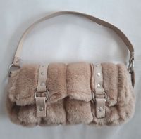 MEXX Handtasche Schulter Clutch Kunstfell flauschig beige/camel Baden-Württemberg - Tuttlingen Vorschau