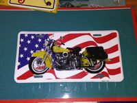 Reklame Blechschild Motorrad Indian USA Flagge Vintage Retro NEU Schleswig-Holstein - Luschendorf  Vorschau