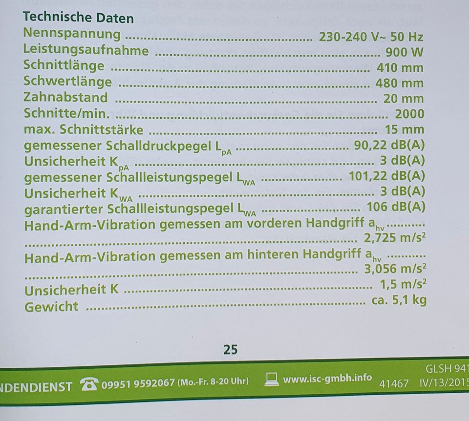 GARDENLINE GLSH 941 Elektro-Stab-Heckenschere Schwertlänge 480 cm in Gottfrieding