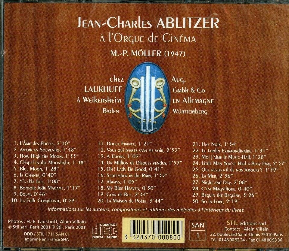 CD Möller Kinoorgel Au Rendez-Vous des Poètes-J.C. Ablitzer Orgel in Ransbach-Baumbach
