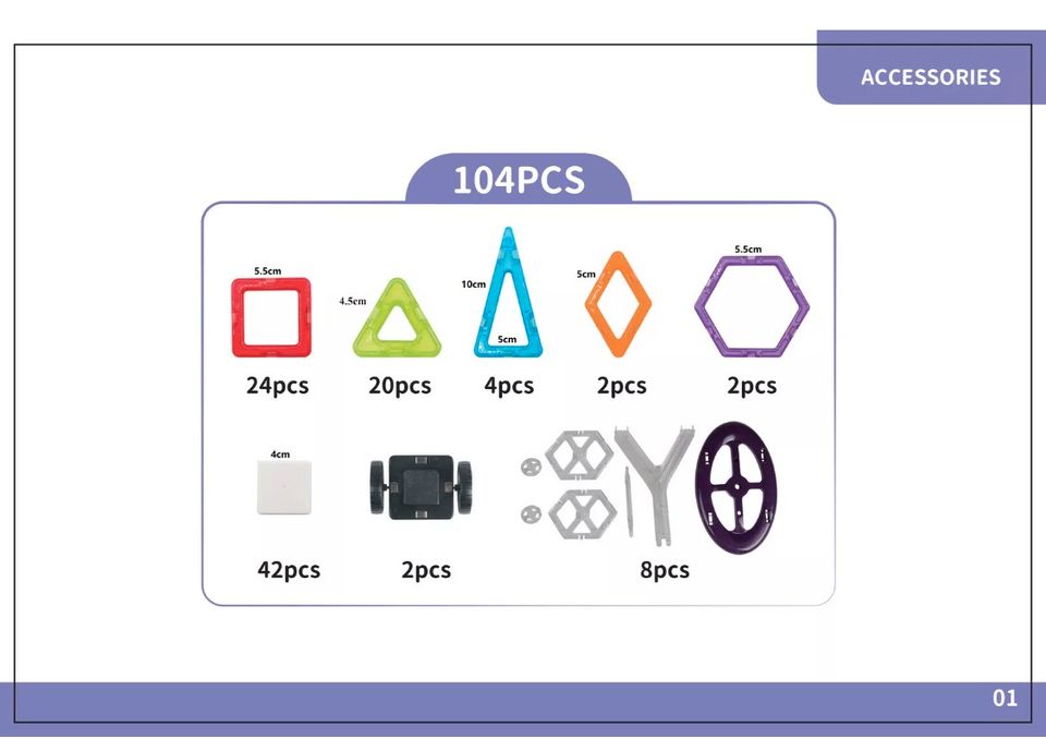 104tlg Blocks Magnetisch Kinder Spielzeug Baublöcke Bausteine in Bebra