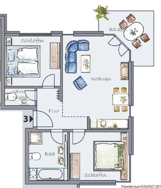 Moderne 3-Raum-Wohnung in Seebad Ahlbeck mit Tiefgarage und Terrasse in Seebad Ahlbeck