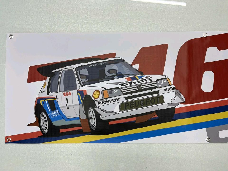 Peugeot 205 GTI T16 Rallye Banner in Aull