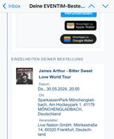 2x James Arthur Konzertkarten | TOP Tickets | Mönchengladbach München - Sendling Vorschau