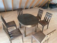 Essecke Antik Tisch mit sechs Stühlen Bremen - Huchting Vorschau