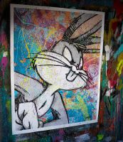 ✅ Gongas (XX-XXI) - Contemporary Bugs Bunny II / 100 x 80cm, Wandbild, Kunstwerk, Acryl, Leinwand, Handgemalt, Sammler Nordrhein-Westfalen - Horstmar Vorschau