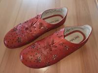 Original Josef Seibel Sommerschuh,Echtleder,Blumen,rot,Gr.39,top! Niedersachsen - Großefehn Vorschau