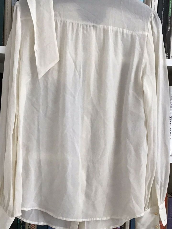 Hallhuber Seide 100% Bluse Schleife Gr. 42 L XL beige creme weiß in Köln