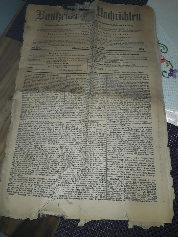 Verkaufe Bautzener Amtsblatt  von 1898 in Weißenberg