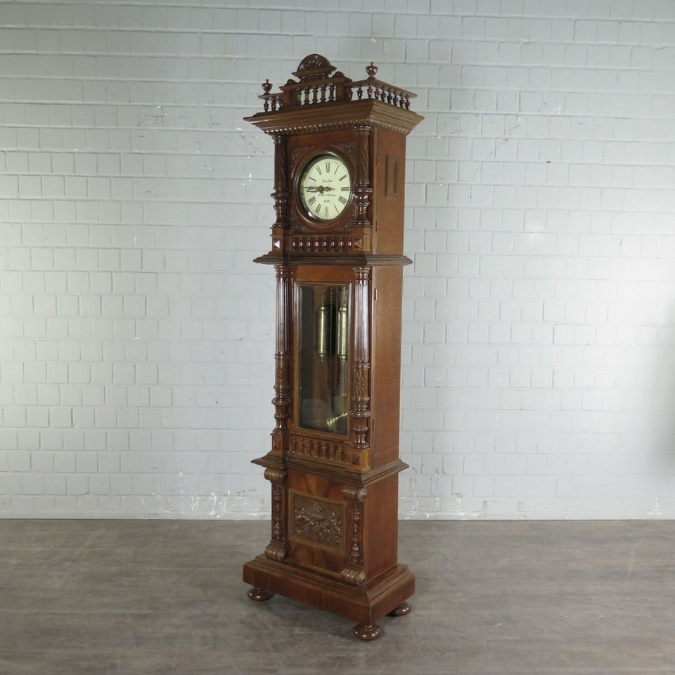 23315 Standuhr Uhr Gründerzeit 1896 Nussbaum Antik in Nordhorn