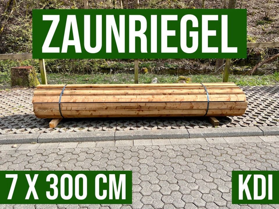 Zaunriegel Halbholz Halbrund Querriegel Holz - 7 x 300 cm - KDI in Lennestadt