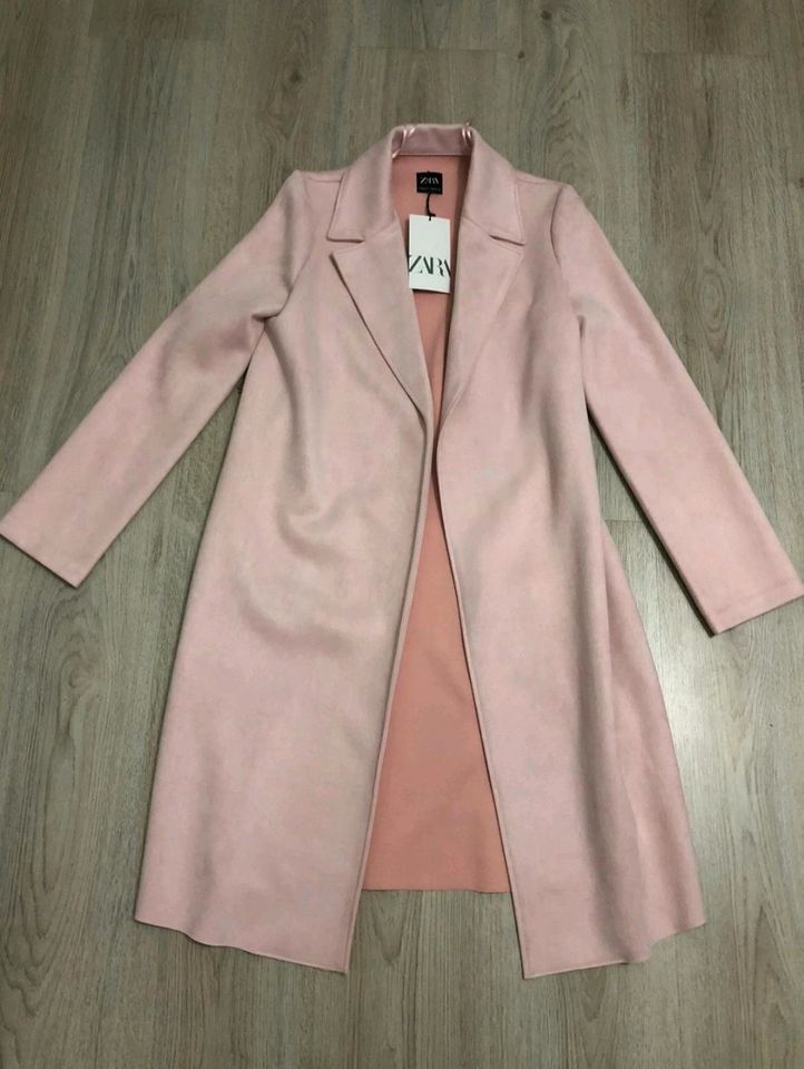 Zara Mantel Cardigan Rose Neu Wildlederimitat blogger trend in Hagen