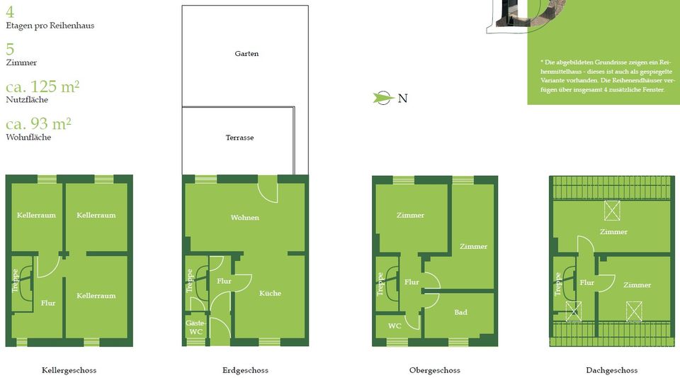 Vermietete Kapitalanlage 17 Minuten von Halle: 5 Zi, saniertes Reihenhaus mit Terrasse, Garten und Stellplatz in Seegebiet Mansfelder Land