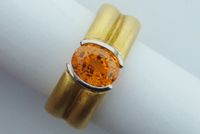 Ring massiv Gold 750  Spessartin, Goldring, Spessartinring Rheinland-Pfalz - Friedelsheim Vorschau