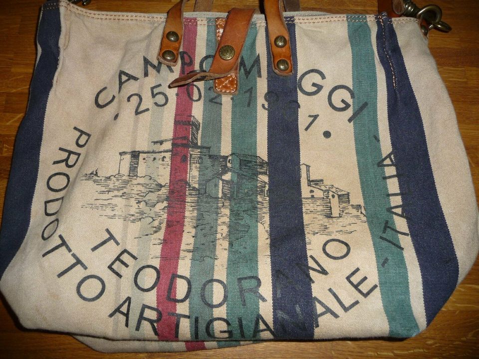 CAMPOMAGGI Tasche Canvas Leder Shopper Messenger Bag Italy in München