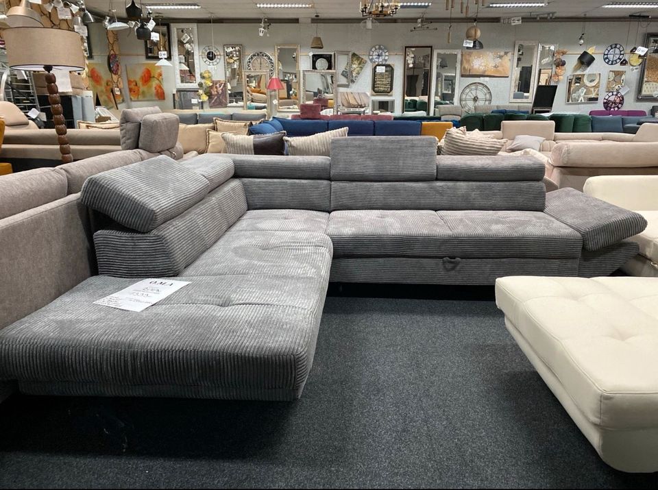 Sofa Couch Ecksofa Schlafsofa Bettkasten Cord Möbel UVP 2049€ in Alsfeld