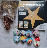 10x Weihnachtsdeko Set: LED Holzstern + Dekogras + Kugeln Bayern - Memmingen Vorschau