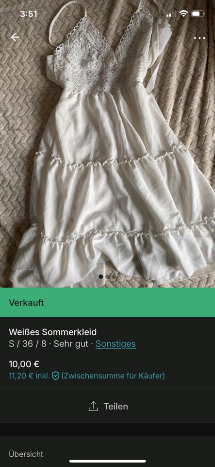 Kleid weiß mit Spitze in Löningen