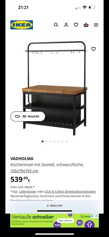 Ikea Kücheninsel Vadholma in Offenbach