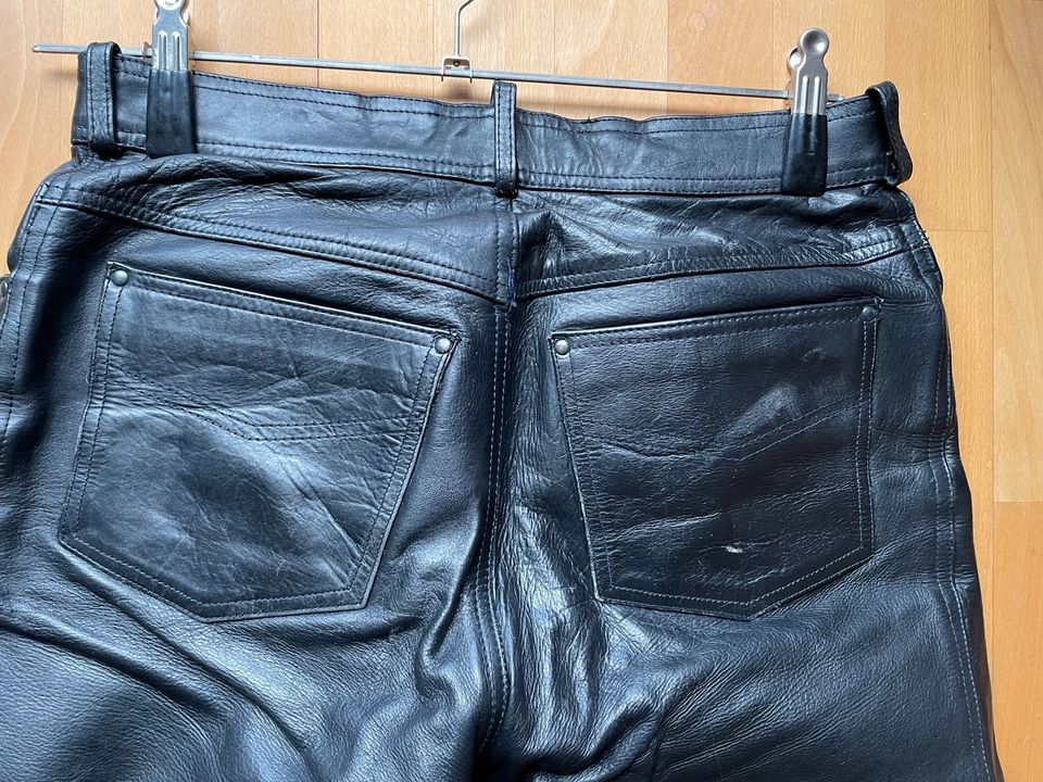 Lederhose Herren schwarz AJS 50 dickes Glattleder in Willich