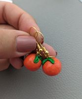 Orange Ohrringe Polymer Clay wie Fimo Geschenk lustig Sommer Bayern - Königsbrunn Vorschau