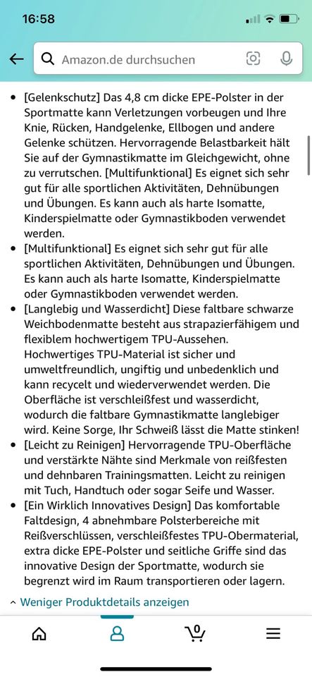 Matte für Training/ Turnmatte in Weiler bei Monzingen