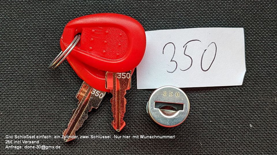Givi Schlüsselset Schließung Wunschnummer 1 Zylinder 2 Schlüssel in Senden