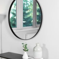Runder Spiegel Wandspiegel aus Glas 50cm mit Schwarzem Rahmen Nordrhein-Westfalen - Hamminkeln Vorschau