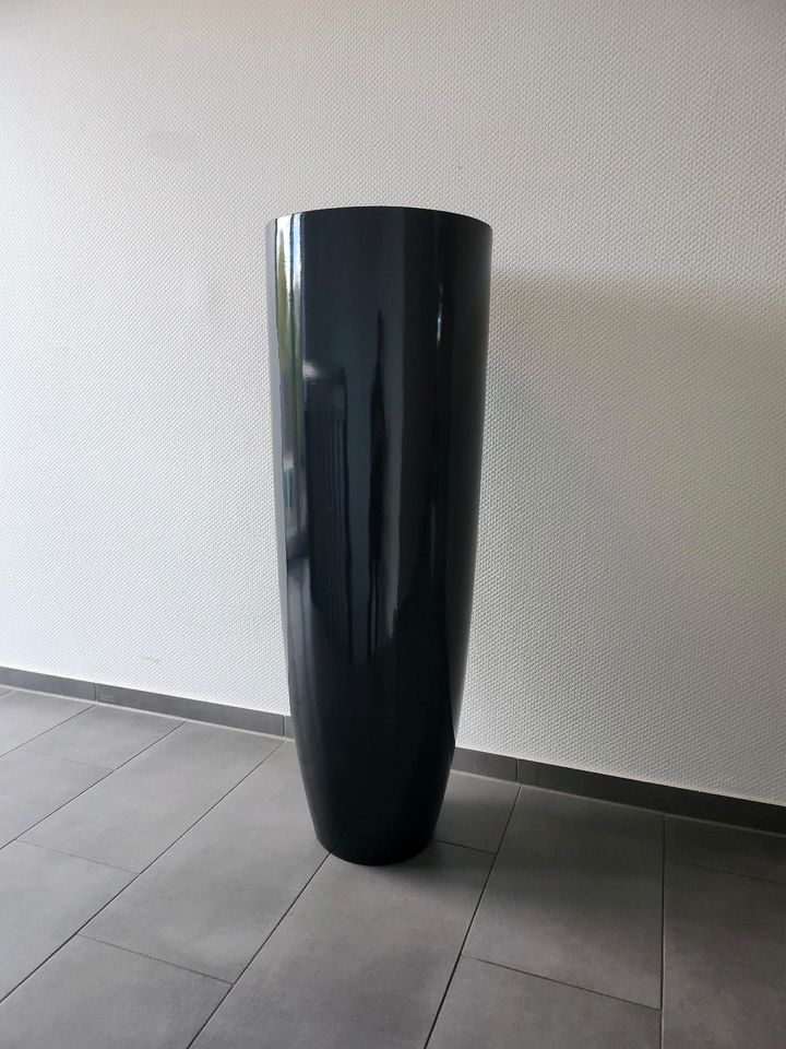 NUR HEUTE! Fiberglas Bodenvase Vase Hochglanz Schwarz in Wesel