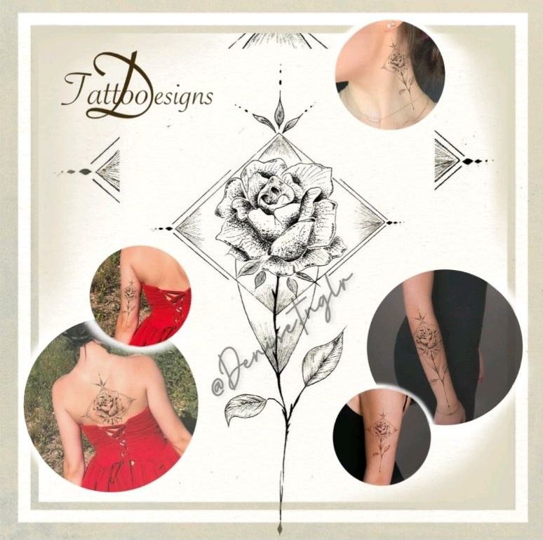 Rosen tattoo,Schablone, fineline, flower, Blume, floral, Kunst in Großaitingen